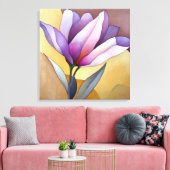 Elegante getextureerde bloemenkunst canvas afdruk (Insitu (Woonkamer))