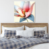 Elegante getextureerde bloemenkunst canvas afdruk (Insitu (Slaapkamer))