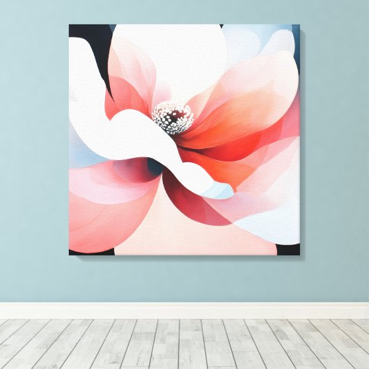 Elegante getextureerde bloemenkunst canvas afdruk (Insitu (Houten vloer))