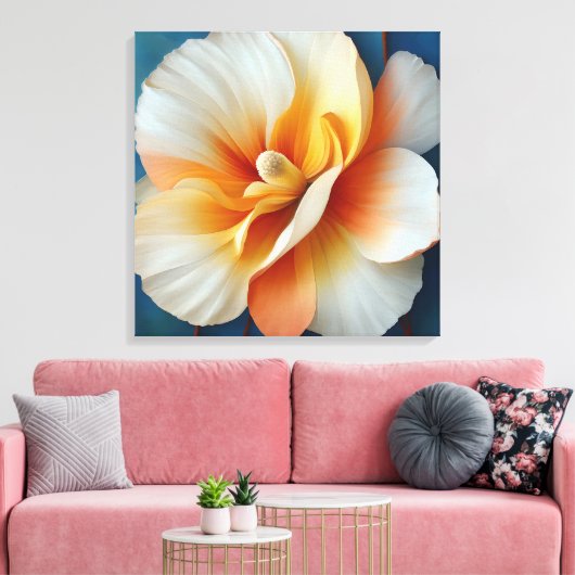 Elegante getextureerde bloemenkunst canvas afdruk (Insitu (Woonkamer))