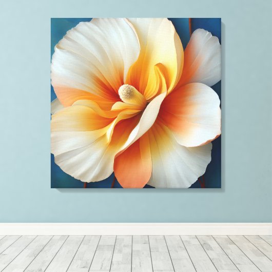 Elegante getextureerde bloemenkunst canvas afdruk (Insitu (Houten vloer))