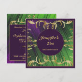 Elegante getextureerde verjaardagsuitnodiging kaart (Voorkant / Achterkant)