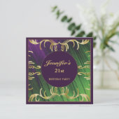 Elegante getextureerde verjaardagsuitnodiging kaart (Staand voorkant)