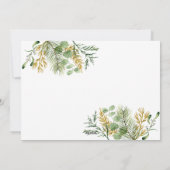 Elegante getrouwde en heldere gouden botanische fo feestdagenkaart (Achterkant)