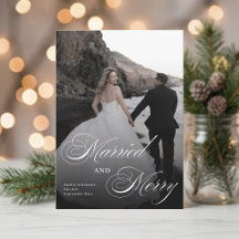 Elegante Getrouwde en Vrolijke Minimale Foto Kerst