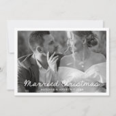 Elegante Getrouwde Kerstdruk Foto Feestdagenkaart (Voorkant)