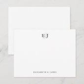Elegante getrouwde monogram notitiekaartje (Voorkant / Achterkant)
