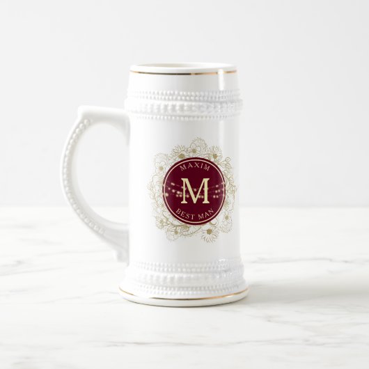 Elegante Getuige Trouwdag Bierpul (Links)