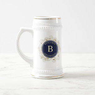 Elegante getuigen van de bruidegom bierpul
