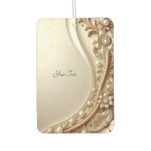 Elegante geurverfrisser met gouden bloemmotief