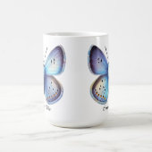 Elegante Gewone Blauwe Vlinder Wrap Magische Mok (Midden)