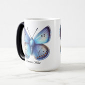 Elegante Gewone Blauwe Vlinder Wrap Magische Mok (Voorkant links)