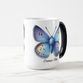 Elegante Gewone Blauwe Vlinder Wrap Magische Mok (Voorkant rechts)