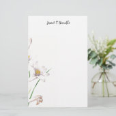 Elegante gewone professionele kalligrafie bloem briefpapier (Staand voorkant)