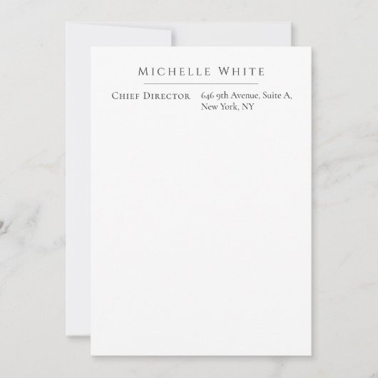 Elegante gewone witte professionele moderne kaart (Voorkant)