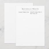 Elegante gewone witte professionele moderne kaart (Voorkant / Achterkant)
