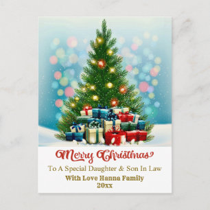 Elegante gez familie vakantiegeschenk I Kerstboom Feestdagenkaart