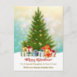 Elegante gez familie vakantiegeschenk I Kerstboom Feestdagenkaart