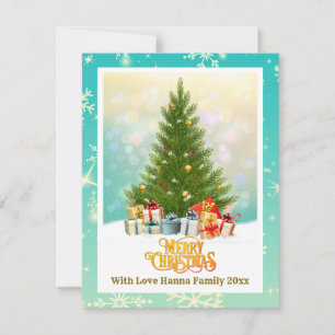 Elegante gez familie vakantiegeschenk I Kerstboom Feestdagenkaart