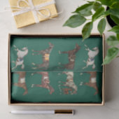 Elegante  gezadelde paarden Hunter Green Tissuepapier (Geschenk)