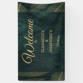 Elegante Gezamenlijke Dubbele Verjaardag Tweeling Spandoek (Verticaal)