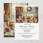 Elegante gezamenlijke kerstdinermaal uitnodiging (Voorkant / Achterkant)