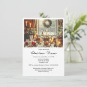 Elegante gezamenlijke kerstdinermaal uitnodiging (Staand voorkant)