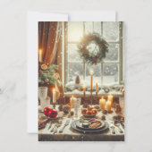Elegante gezamenlijke kerstdinermaal uitnodiging (Achterkant)