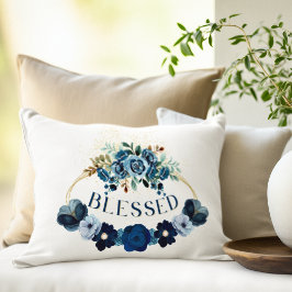 Elegante GEZEGENDE Inspirerende Blu Floral Waterve Accent Kussen