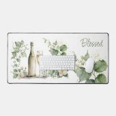 Elegante gezegende wijn en bloemen bureaumat (Keyboard & Muis)