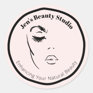 Elegante Gezicht Omtrek Cosmetische Wellness Spa  Ronde Sticker