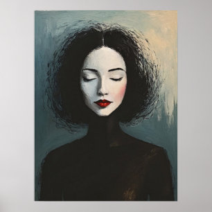 Elegante gezichtsloze dame modern portret poster