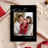 Elegante gezinsflat kerstkaart