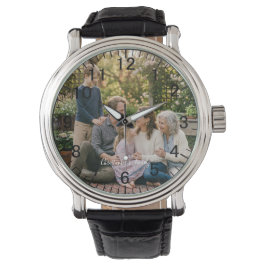 Elegante gezinsfoto gepersonaliseerd horloge