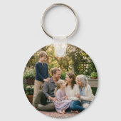 Elegante gezinsfoto gepersonaliseerd sleutelhanger (Voorkant)