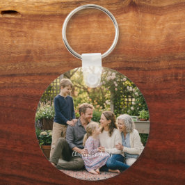 Elegante gezinsfoto gepersonaliseerd sleutelhanger