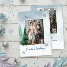 Elegante gezinsfoto kerstkaart