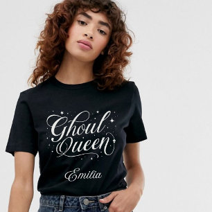 Elegante Ghoul Queen naam Halloween zwart en wit Trui