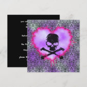 Elegante Gift Sweet 16 Goth Verjaardagsaankondigin Kaart (Voorkant / Achterkant)