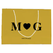 Elegante giftbag met monogram voor koppels groot cadeauzakje (Achterkant)