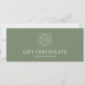 Elegante giftcertificaatvoucher met logo in het gr (Voorkant)