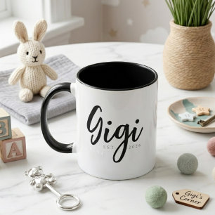 Elegante Gigi Oprichtingsjaar Minimaal Script Ontw Mok