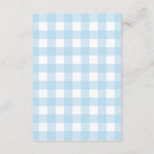 Elegante Gingham Franse Teddbeer Luier Raffle Informatiekaartje (Achterkant)