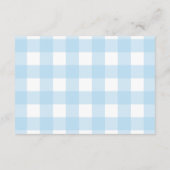 Elegante Gingham Franse Teddibeer Luierspel Informatiekaartje (Achterkant)