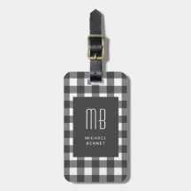 Elegante Gingham Monogram