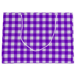 Elegante Gingham Tartan Schotse ruit Paarse Cadeau Groot Cadeauzakje