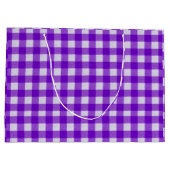 Elegante Gingham Tartan Schotse ruit Paarse Cadeau Groot Cadeauzakje (Achterkant)