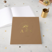 Elegante Ginkgo Bladeren Mocha Bruine Huwelijksfol