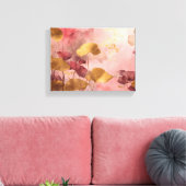 Elegante Ginkgo bladeren roze & goud Canvas Afdruk (Insitu (Woonkamer))