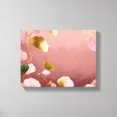Elegante Ginkgo bladeren roze & goud Canvas Afdruk (Voorkant)